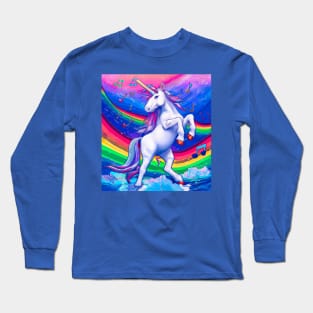 Unicorn dancing with Rainbow Long Sleeve T-Shirt